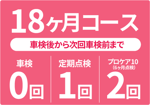 メンテナンスパック18ヶ月コース