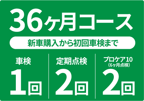 メンテナンスパック36ヶ月コース