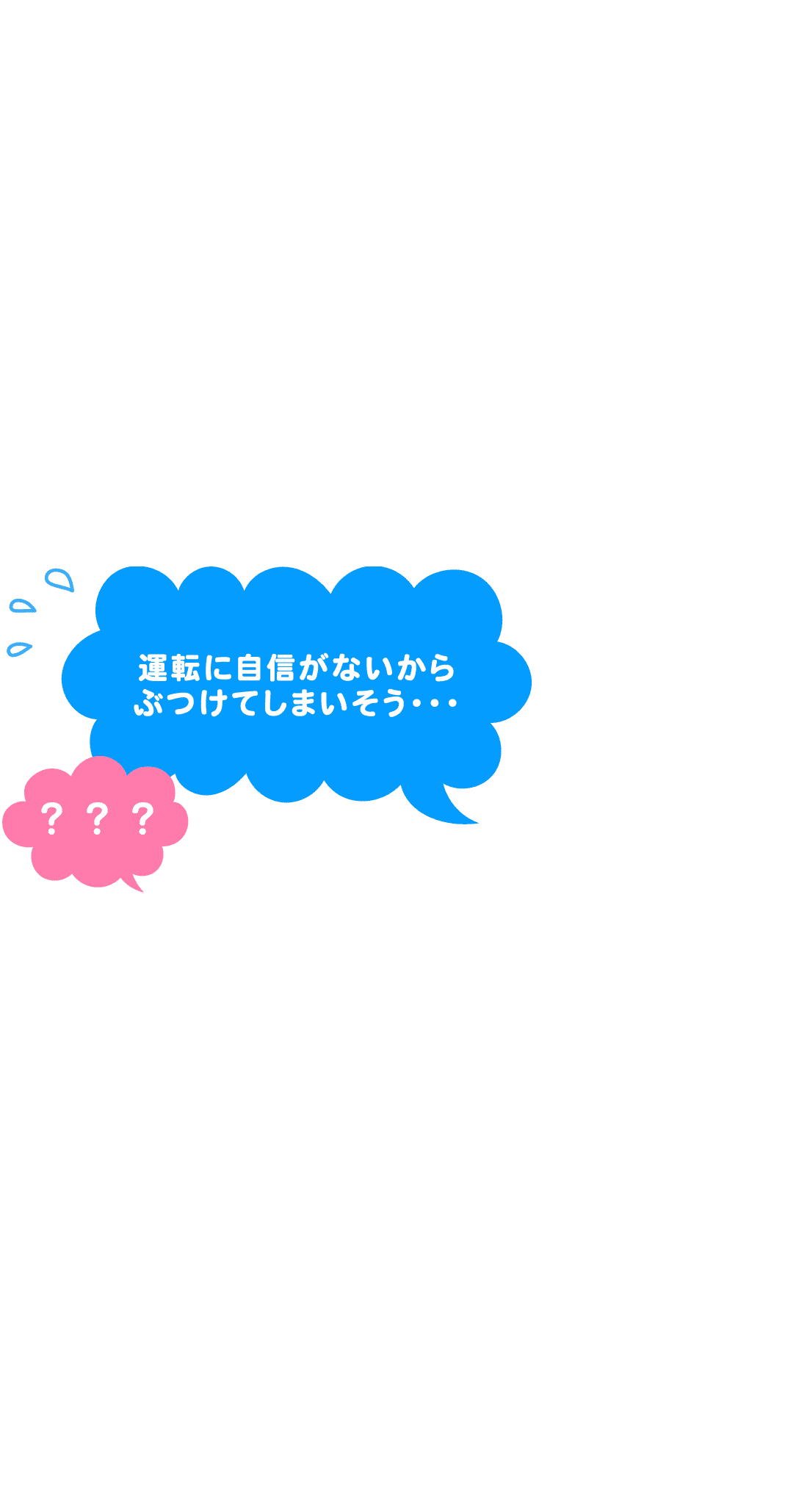 運転に自信がないからぶつけてしまいそう