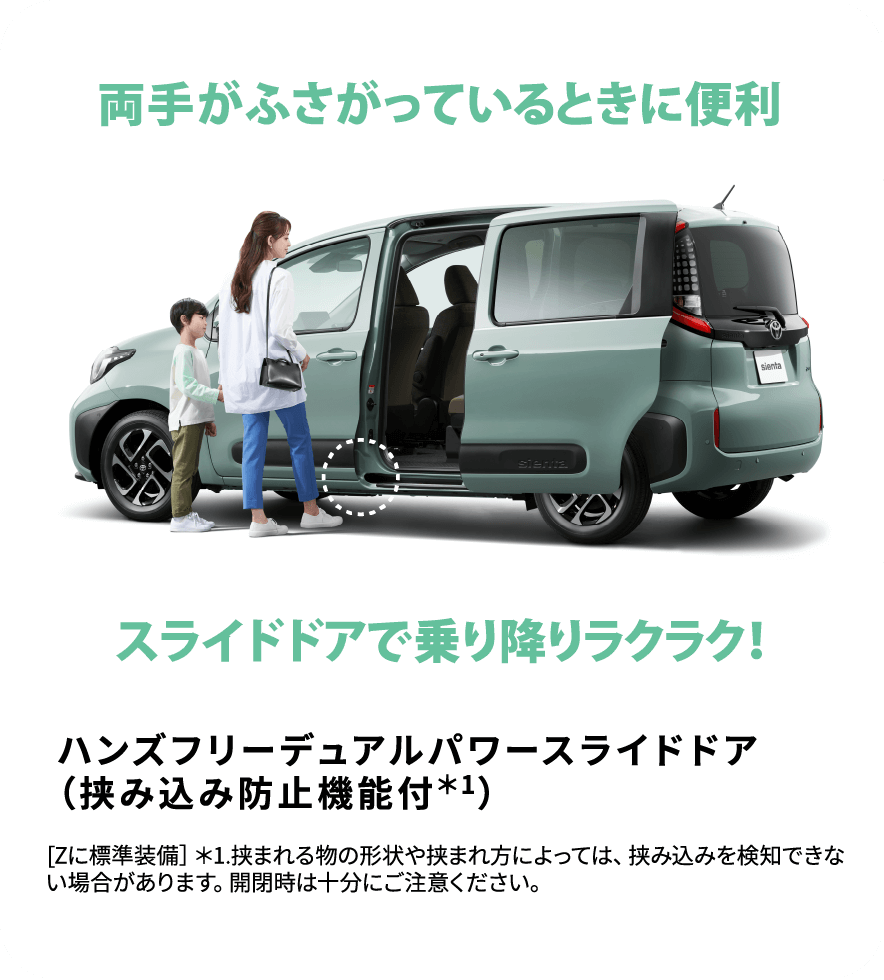 スライドドアで乗り降りラクラク！